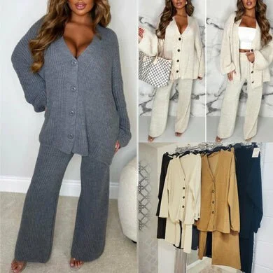 Co ord Cardigan& Trouser Set - 5 Colours