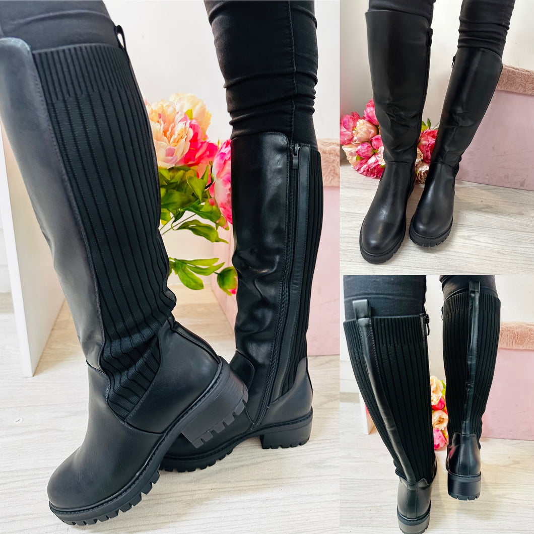 Isabella Knee High Boot - Black